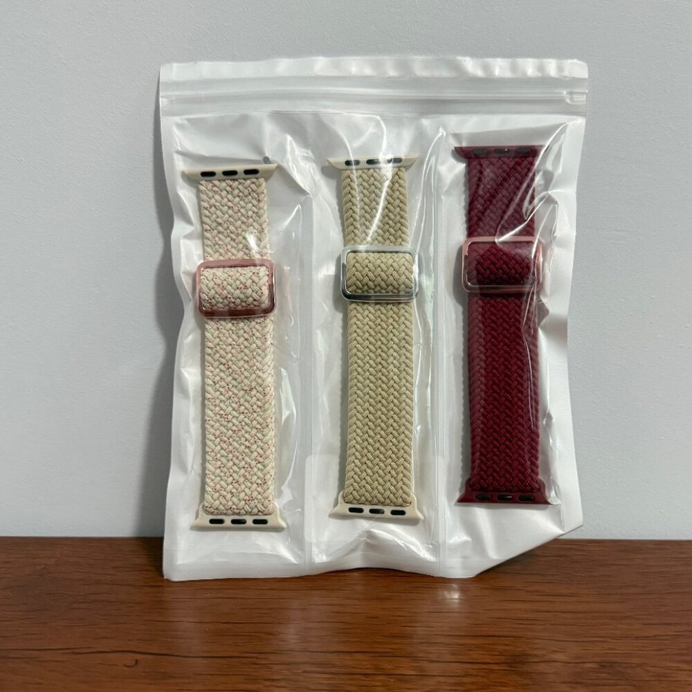 3 Pack Apple Watch 38 mm Nylon Stretchy Braided Band
